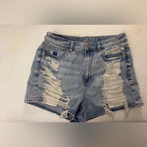 American Eagle Outfitters Light Blue Ripped Jean Shorts